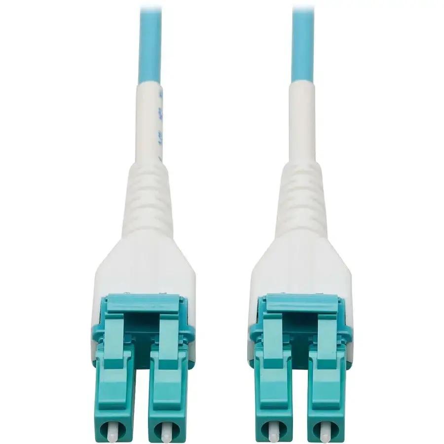 Eaton Corporation Tripp Lite N821-100M-AQ-AR 100G Duplex OM4 Armored Fiber Optic Cable, 100 Feet, Aqua LSZH Jacket by Eaton Corporation