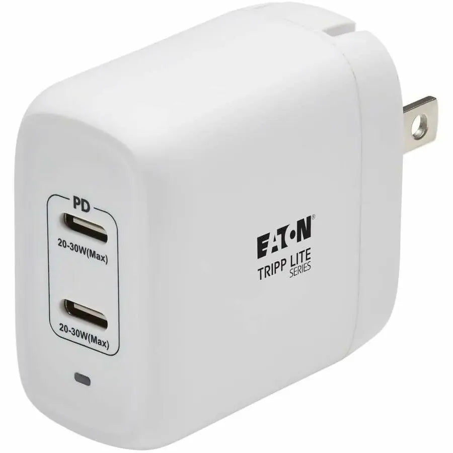 Eaton Tripp Lite Series Dual-Port USB-C Wall Charger with GaN Technology - 40W PD Fast Charging, White