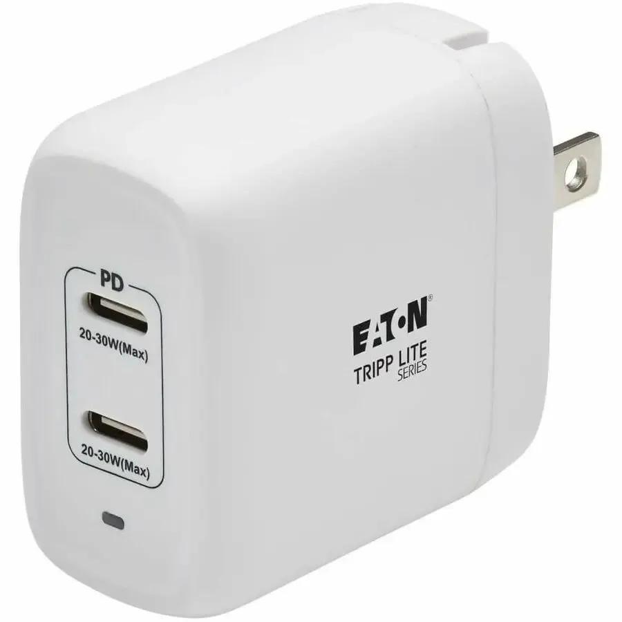 Eaton Tripp Lite Series Dual-Port USB-C Wall Charger with GaN Technology - 40W PD Fast Charging, White by Eaton Corporation