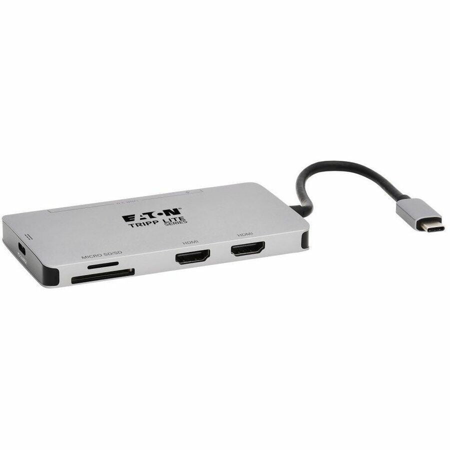 Eaton Tripp Lite Series U442-DOCK8-GG USB-C Docking Station with Dual 4K HDMI Output and Power Delivery