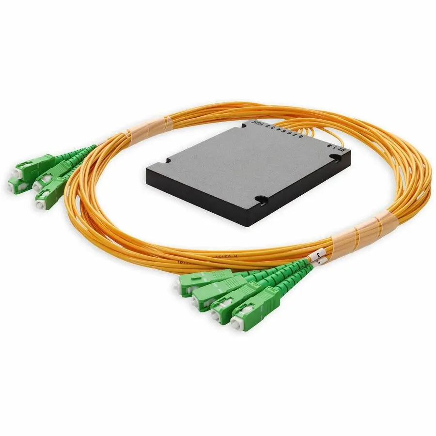 AddOn ASC to 8xASC Fiber Splitter Box Kit - Yellow Simplex Riser-Rated Fiber Optic Splitter