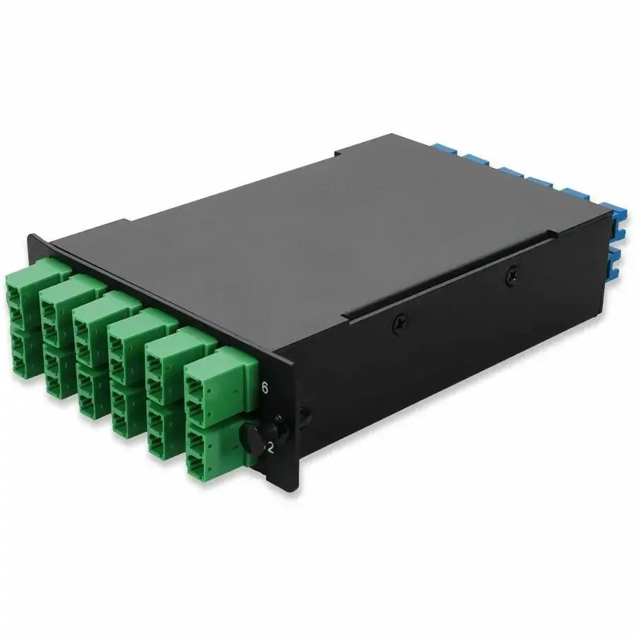 AddOn 4-Bay Fiber Cassette 24-Fiber with 12 Duplex CS In and 12 Duplex ALC Out, Single-Mode Duplex OS2 by AddOn