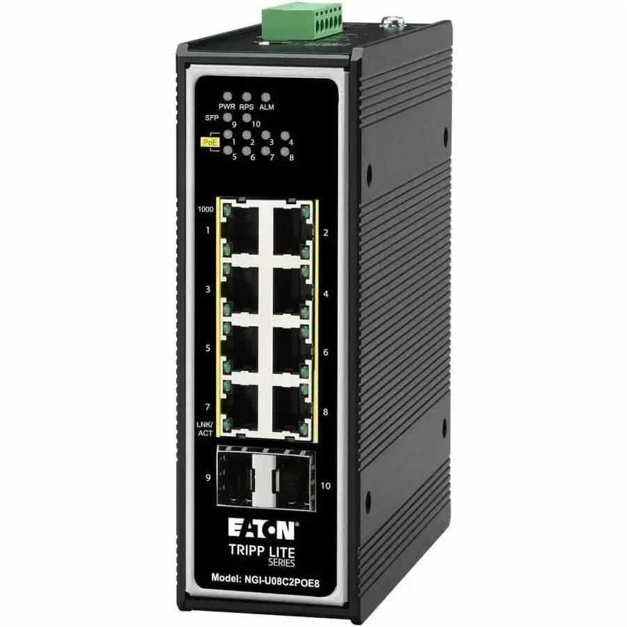 Eaton Corporation Tripp Lite NGI-U08C2POE8 8-Port Unmanaged Gigabit Ethernet Switch with PoE+ and SFP Slots by Eaton Corporation