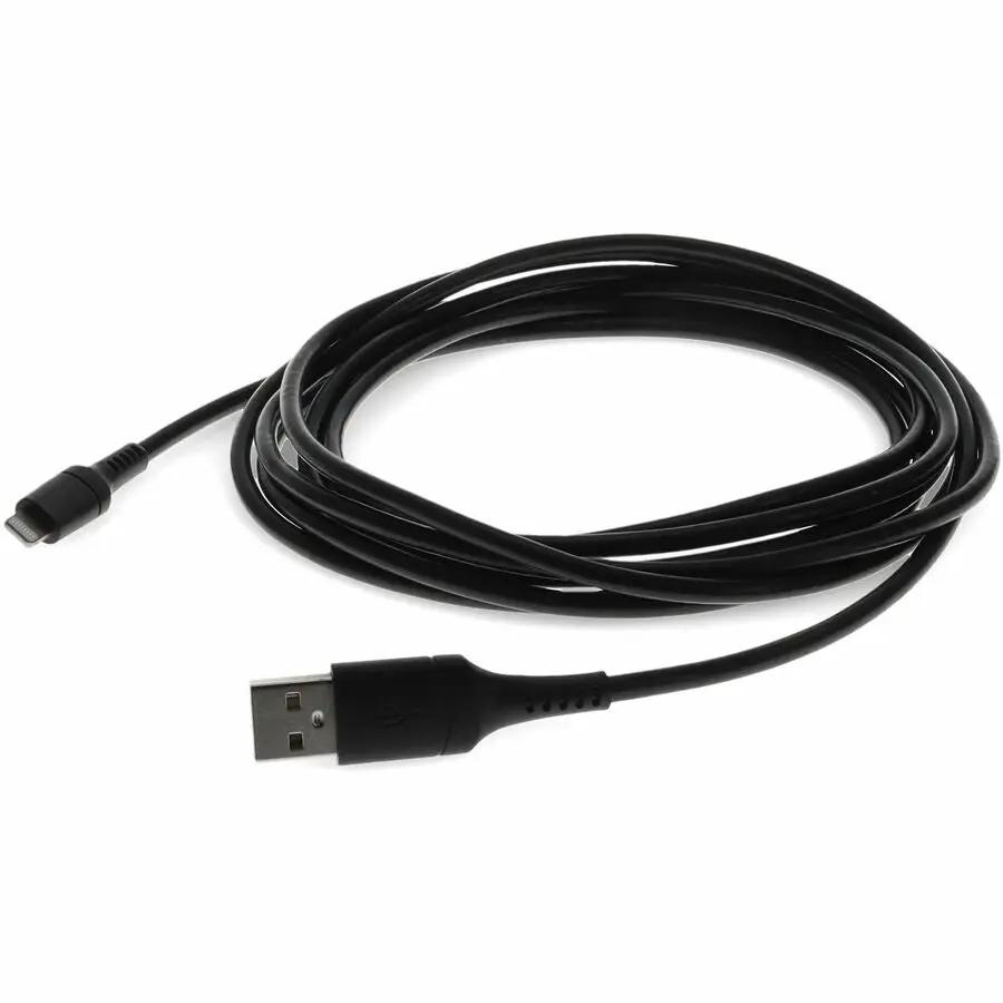 AddOn 3m USB A 2.0 Male to Lightning Male Sync and Charge Black Cable by AddOn