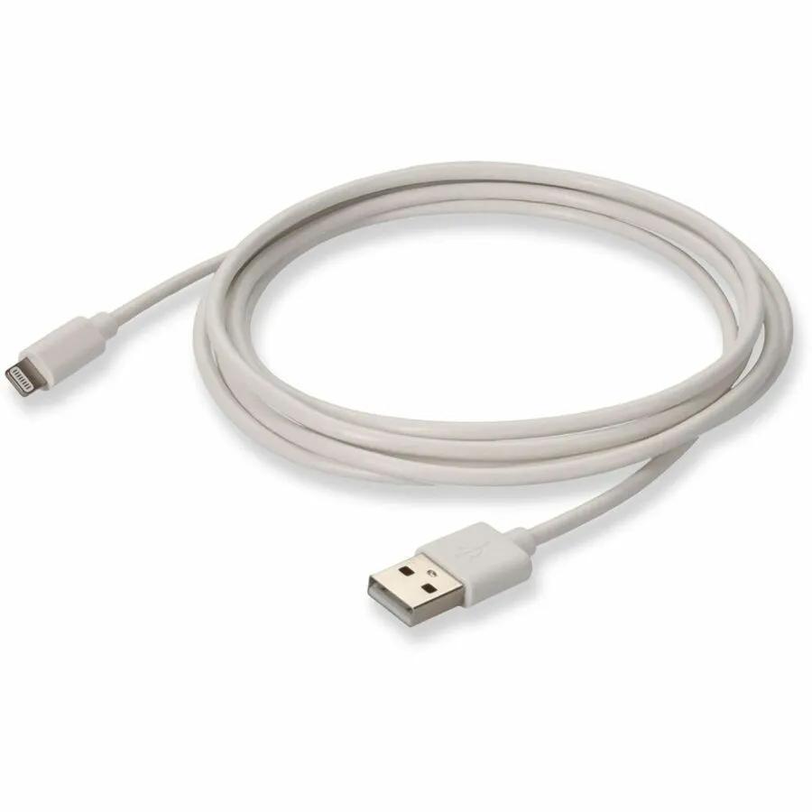 AddOn 3m USB A 2.0 Male to Lightning Male Sync and Charge Cable - White by AddOn