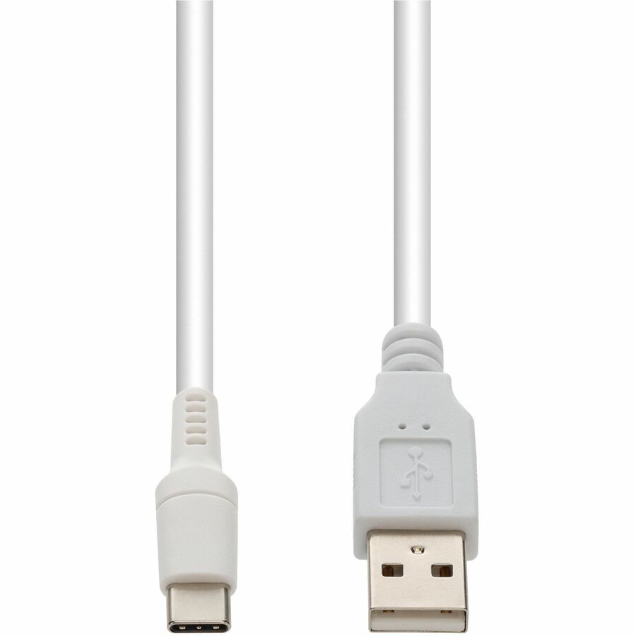 AddOn 2m USB A 2.0 to USB C 2.0 Sync and Charge White Cable – 480Mbps Data Transfer & Charging