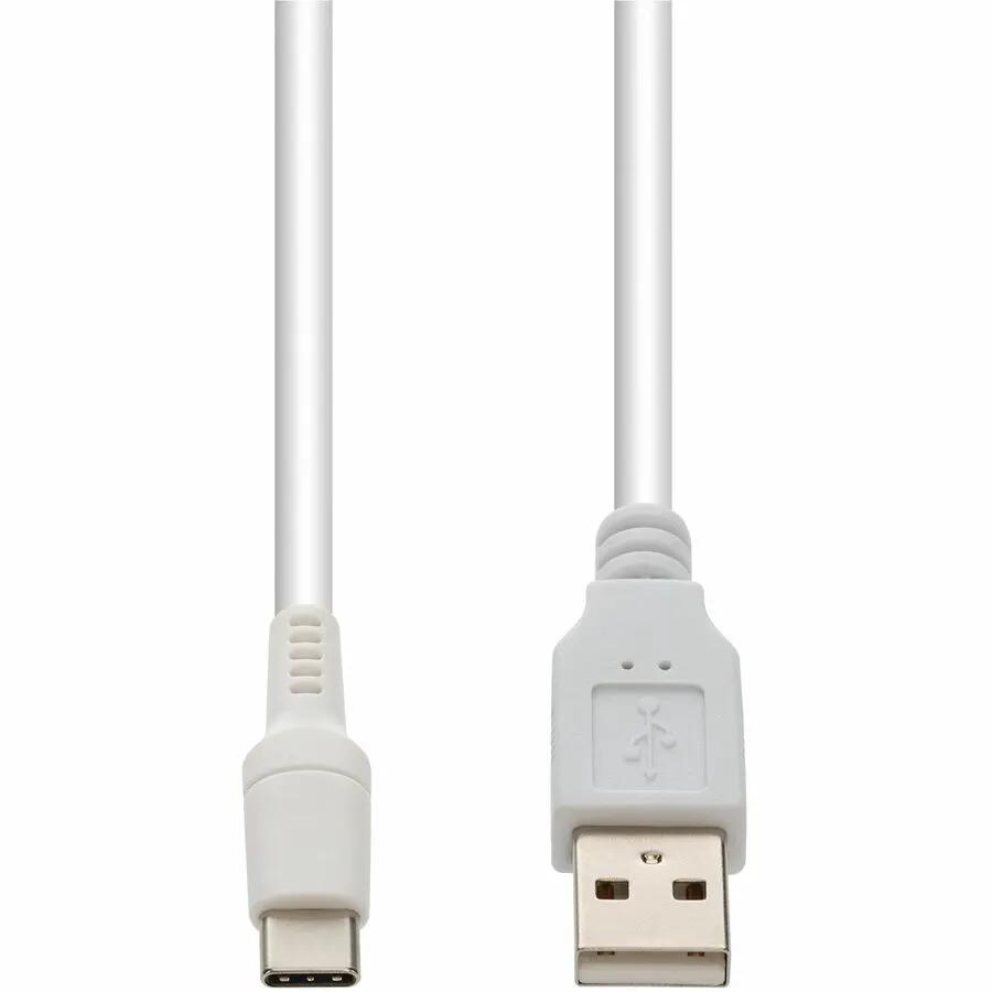 AddOn 2m USB A 2.0 to USB C 2.0 Sync and Charge White Cable – 480Mbps Data Transfer & Charging by AddOn