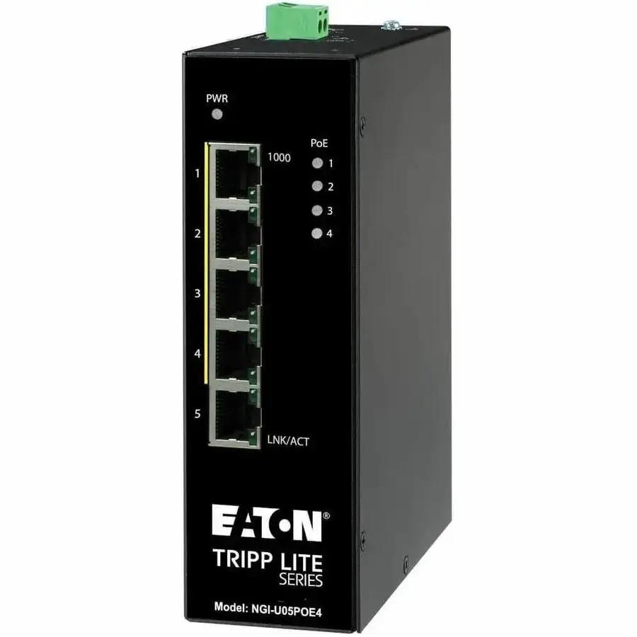 Eaton Tripp Lite Series 5-Port Unmanaged Gigabit Ethernet Switch with PoE+ - DIN Rail Mountable, Model NGI-U05POE4 by Eaton Corporation