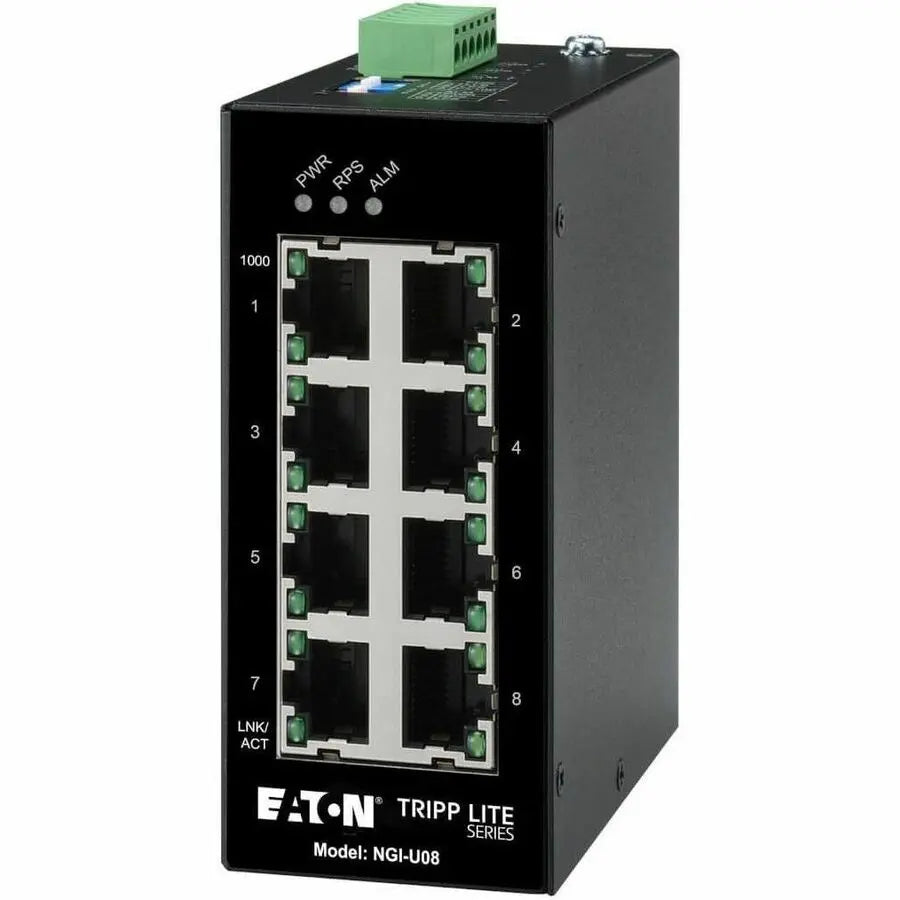 Eaton Corporation Tripp Lite NGI-U08 8-Port Unmanaged Industrial Gigabit Ethernet Switch with DIN Rail Mount
