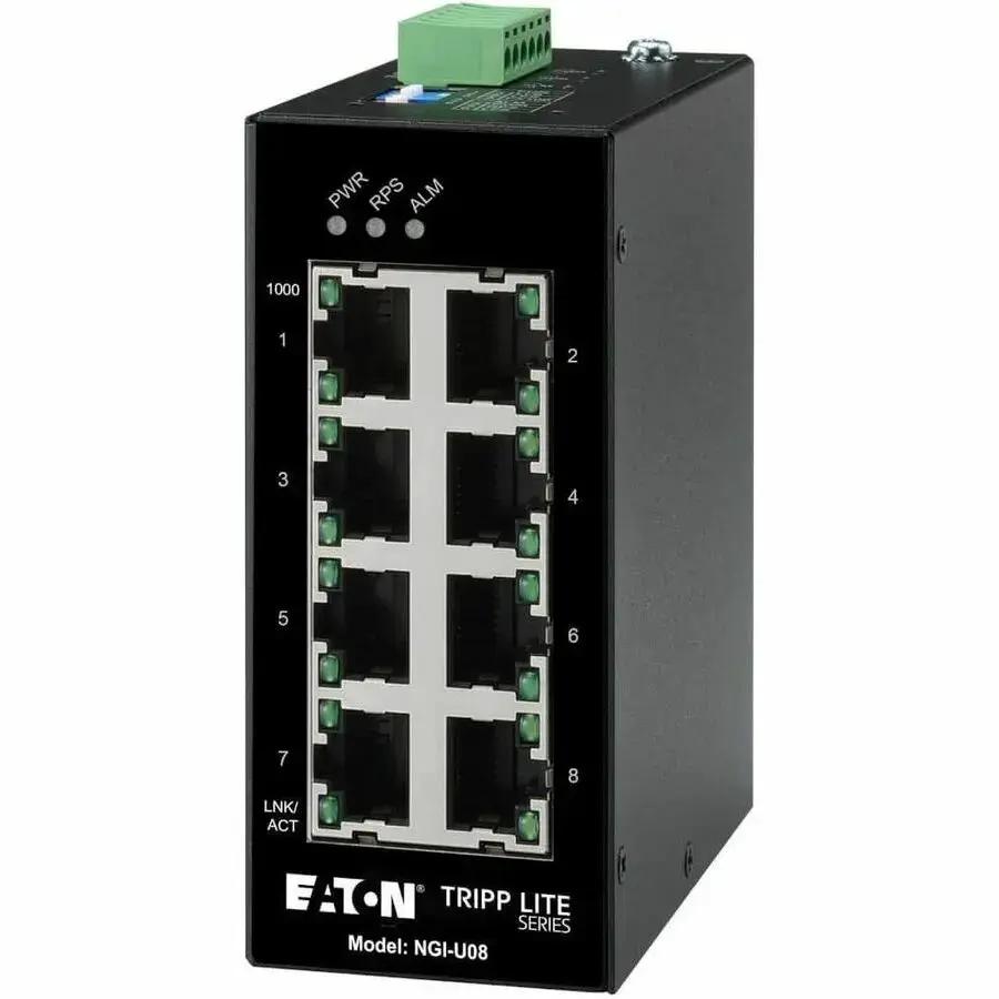 Eaton Corporation Tripp Lite NGI-U08 8-Port Unmanaged Industrial Gigabit Ethernet Switch with DIN Rail Mount by Eaton Corporation