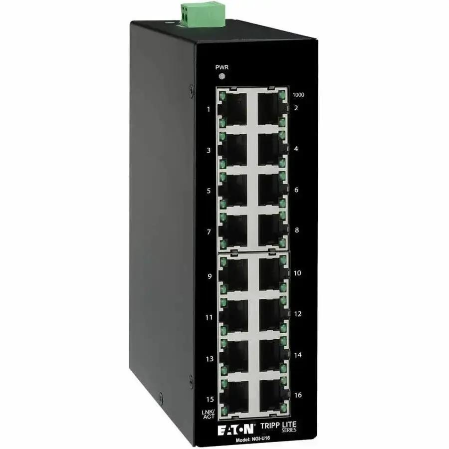 Eaton Corporation NGI-U16 Tripp Lite 16-Port Unmanaged Industrial Gigabit Ethernet Switch – DIN Rail Mount by Eaton Corporation