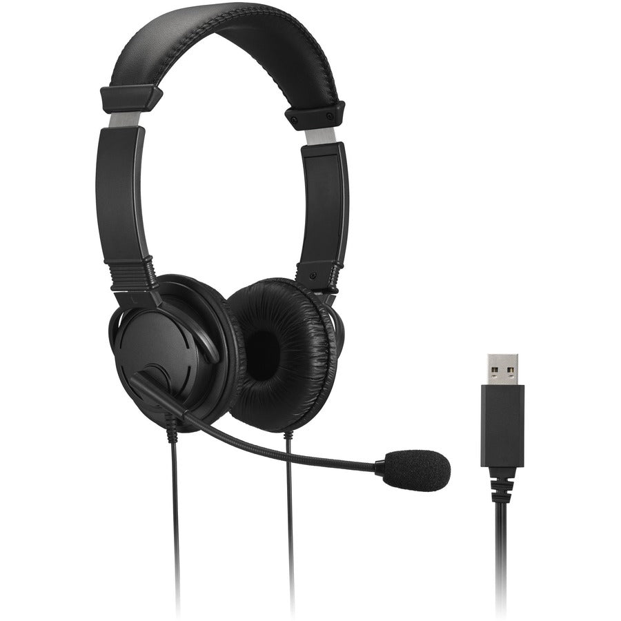 Kensington Classic Headset with Mic and Volume Control – Comfortable Over-Ear Design with Deep Bass and Noise-Canceling Microphone