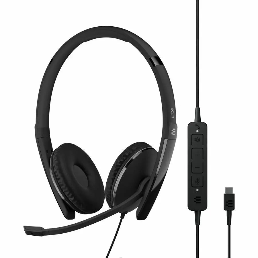 EPOS ADAPT 160T ANC USB-C Headset – Microsoft Teams Certified, On-Ear Noise Cancelling, Stereo Sound, Foldable Boom Arm, USB-A & USB-C Connectivity