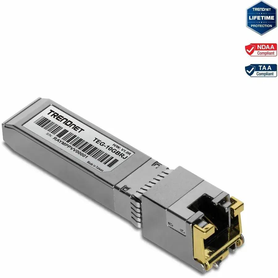 TRENDnet TEG-10GBRJ 10G RJ-45 Copper SFP+ Module for High-Speed Multi-Gigabit Connectivity by TRENDnet