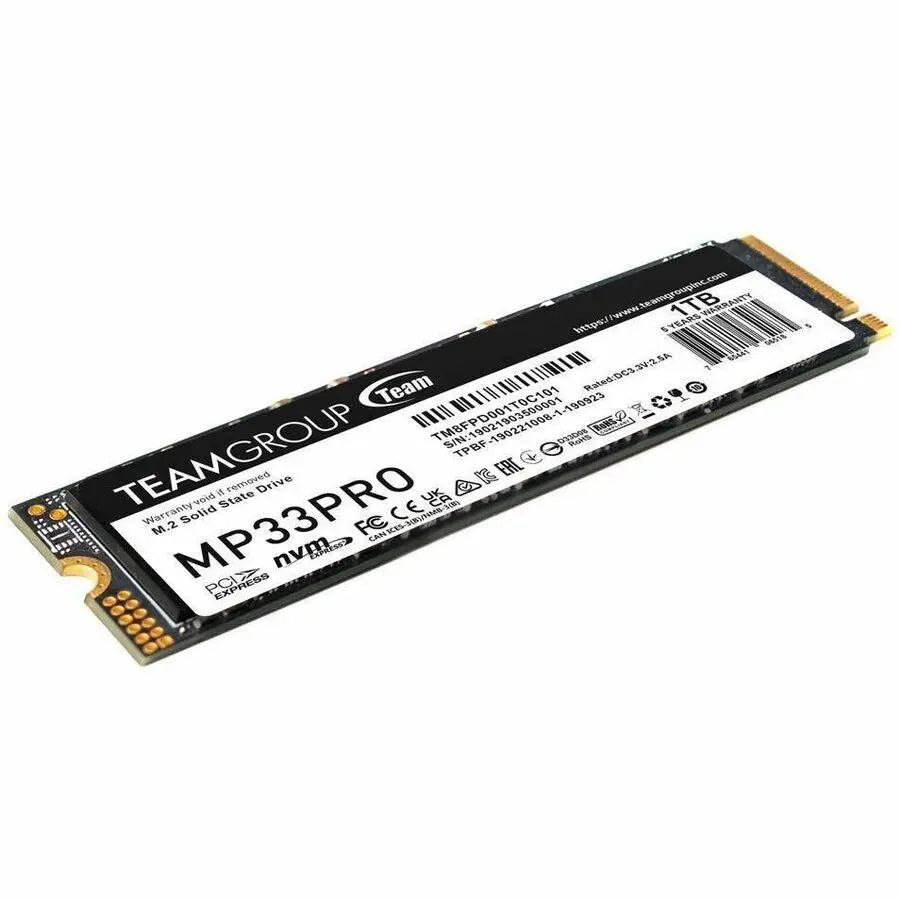 Team MP33 PRO M.2 2280 PCIe NVMe SSD - 1TB Internal Drive for High-Performance Computing