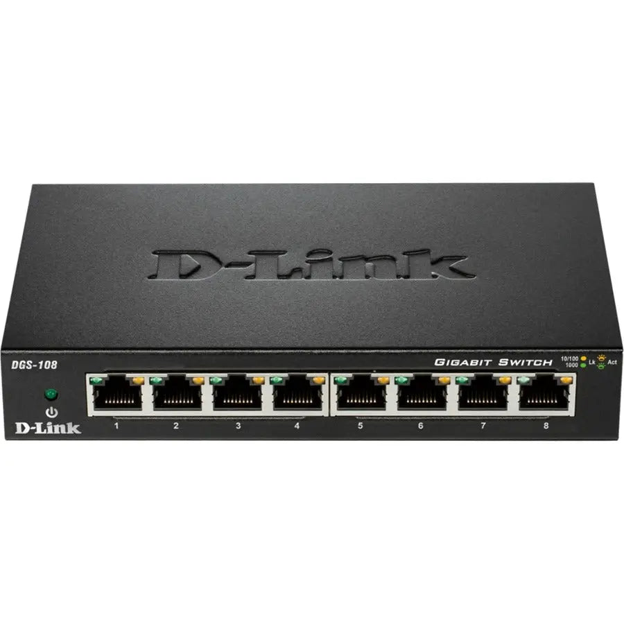 D-Link DGS-108 Ethernet Switch - 8 Port Gigabit Desktop Network Switch for Small Business and Home Office