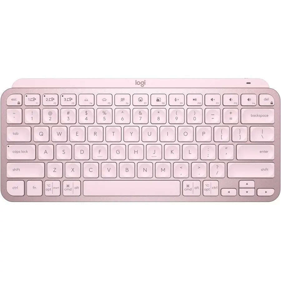Logitech MX Keys Mini Minimalist Wireless Illuminated Keyboard, Compact, Bluetooth, USB-C - Rose