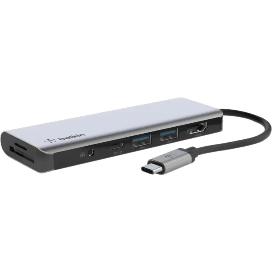 Belkin USB-C 7-in-1 Multiport Hub Adapter (PVC003BTSGY) – Portable Docking Station with 4K HDMI, 100W Power Delivery, and USB-C Compatibility