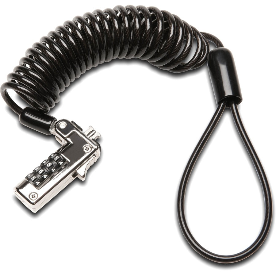 Kensington Slim NanoSaver Portable Combination Lock – Self-Coiling Carbon Steel Cable and Slim Lockhead for Laptop Security