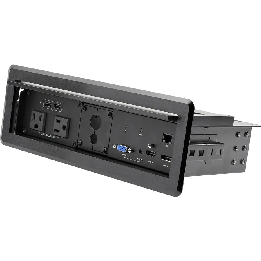 StarTech.com Conference Table Power and AV Connectivity Box Kit - 4K HDMI, DisplayPort, VGA, GbE, USB Charging, Power Outlets