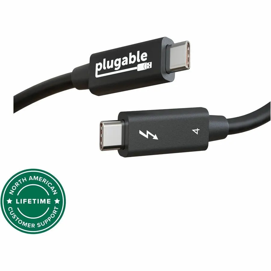 Plugable TBT4-40G1M 3.3ft Thunderbolt 4 and USB 4 Cable for High-Resolution Displays and Fast Data Transfer