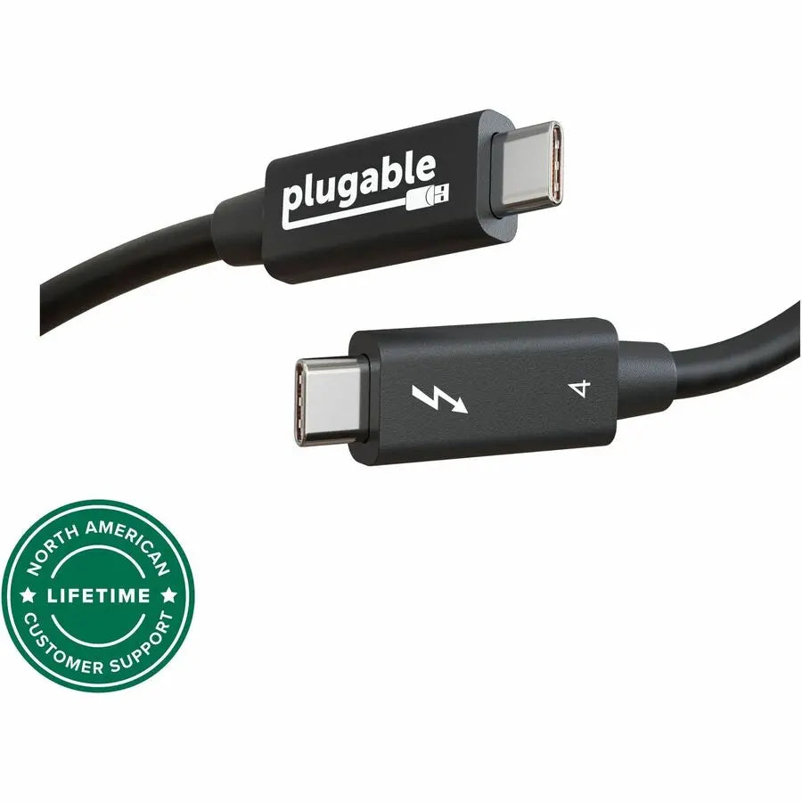Plugable Technologies TBT4-40G2M Thunderbolt 4 and USB4 6.4ft Data Transfer Cable