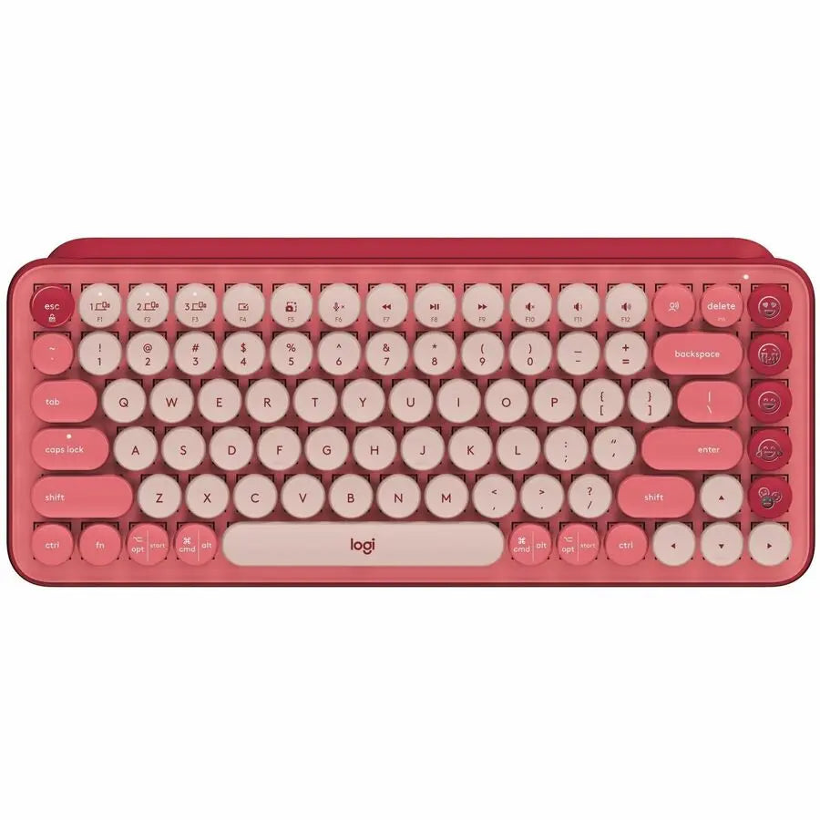 Logitech POP Keys Wireless Mechanical Keyboard With Emoji Keys - Heartbreaker Rose