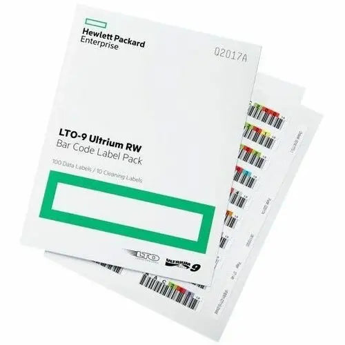 HPE LTO-9 Ultrium RW Bar Code Label Pack - Reliable Data Cartridge Labels for Tape Backup