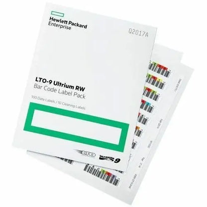 HPE LTO-9 Ultrium RW Bar Code Label Pack - Reliable Data Cartridge Labels for Tape Backup