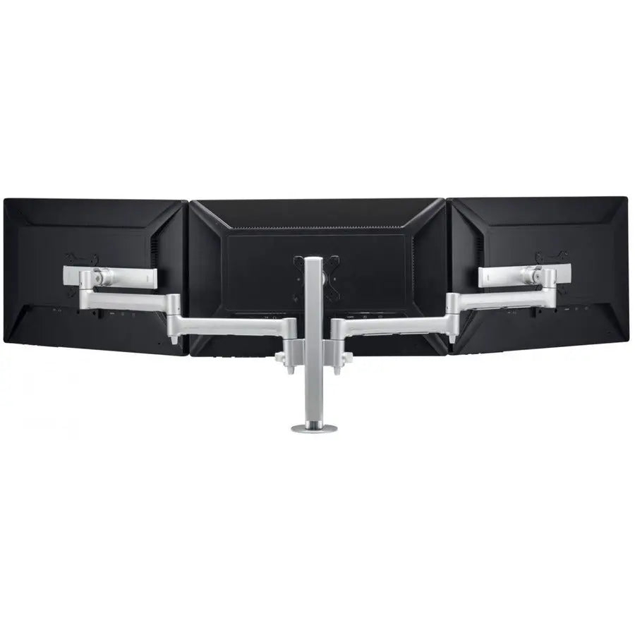 Atdec Modular Desk Mount for 27-Inch Monitors with Triple Display Arms - Silver