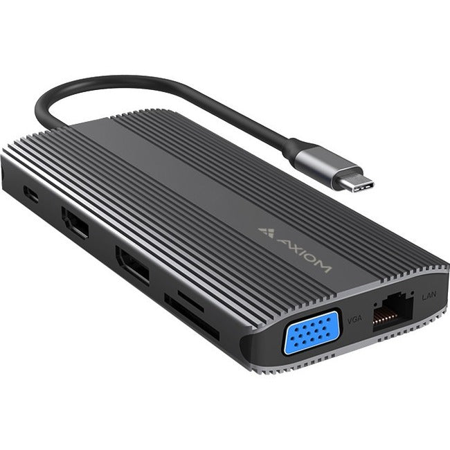 Axiom Memory Solutions Docking Station with USB Type C, HDMI, and Gigabit Ethernet - Gray