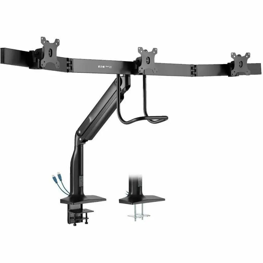 Eaton Tripp Lite Series Safe-IT DMPDT1732AM Triple-Display Desk Clamp with Aluminum Arm and USB Ports