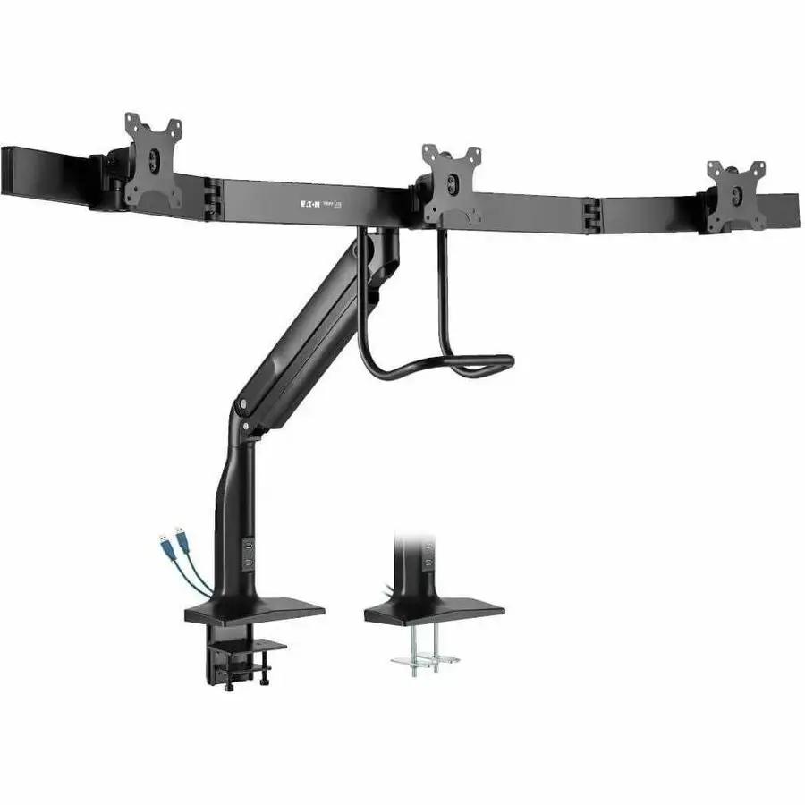 Eaton Tripp Lite Series Safe-IT DMPDT1732AM Triple-Display Desk Clamp with Aluminum Arm and USB Ports by Eaton Corporation