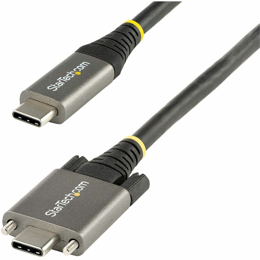 StarTech.com 20-inch Side Screw Locking USB-C 3.2/3.1 Gen 2 Cable – 10Gbps, 100W Power Delivery, 8K DisplayPort Support