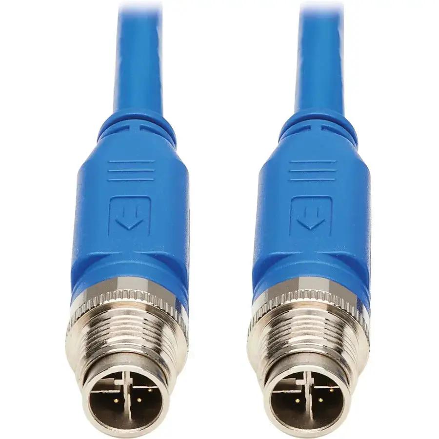 Eaton Tripp Lite Series M12 X-Code Cat6 Ethernet Cable, 3 ft, IP68, Blue - Supports PoE and Industrial Environments by Eaton Corporation