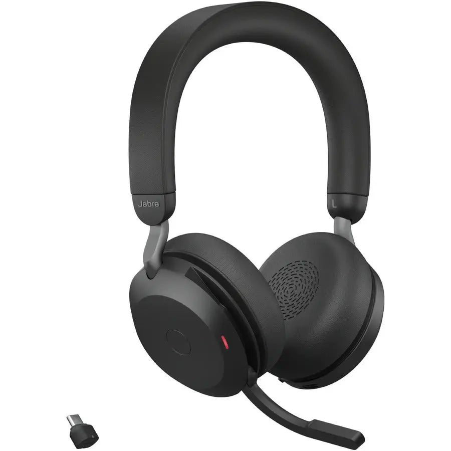 Jabra Evolve2 75 Wireless On-Ear Stereo Headset with USB-C and Noise Cancellation