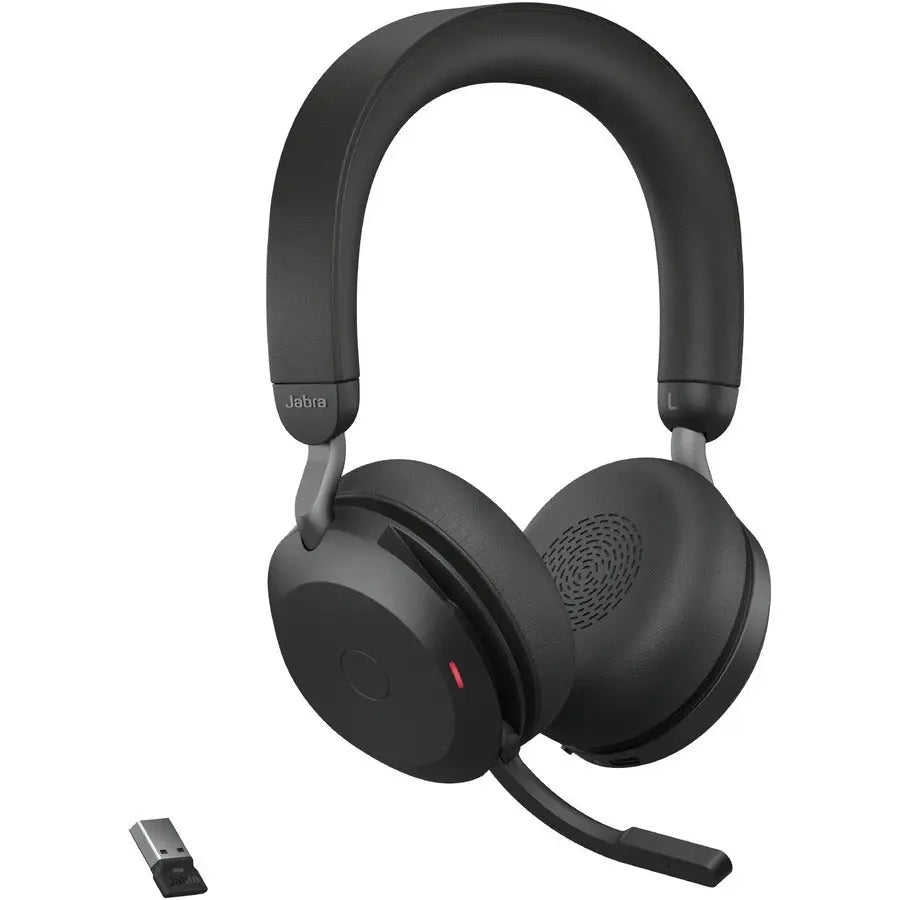 Jabra Evolve2 75 Wireless On-Ear Stereo Headset with USB-A, Bluetooth, and Noise Cancelling - Black
