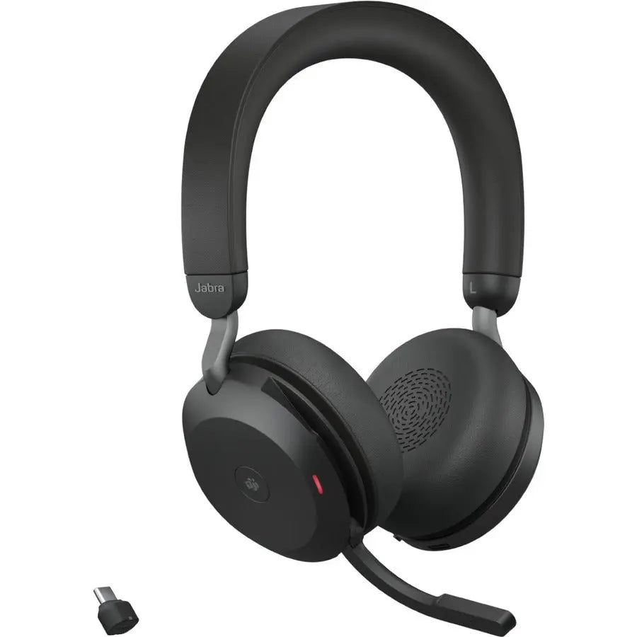 Jabra Evolve2 75 Wireless On-Ear Stereo Headset with Noise Cancelling and USB-C for MS Teams - Black