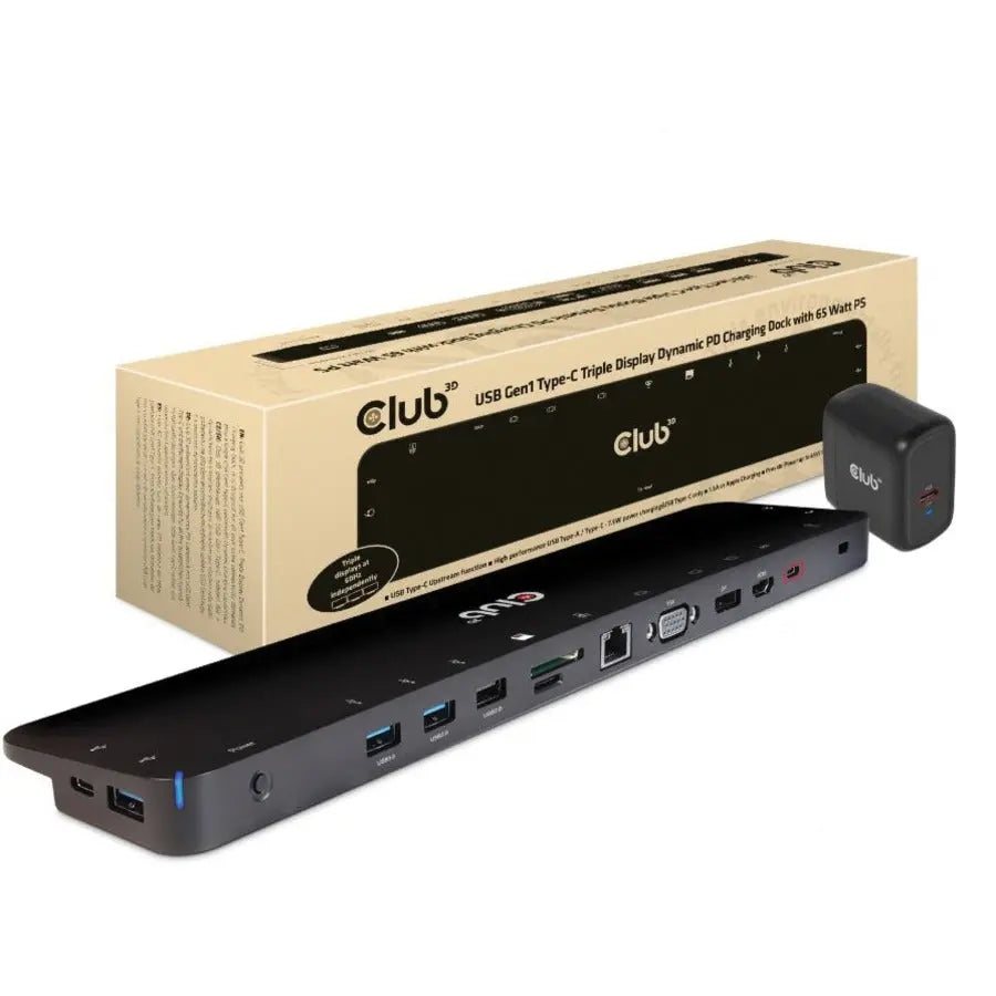 Club 3D CSV-1564W65 USB-C Triple Display Docking Station with Power Delivery and Ethernet