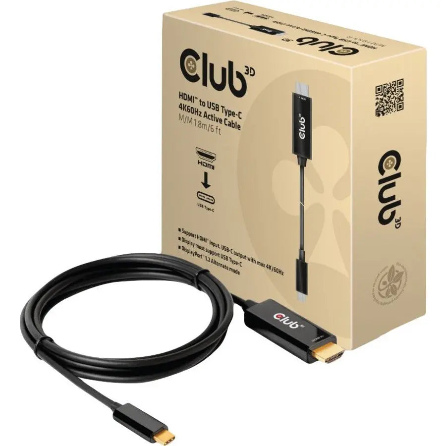 Club 3D CAC-1334 HDMI to USB-C 4K60Hz Active Cable - 6 ft