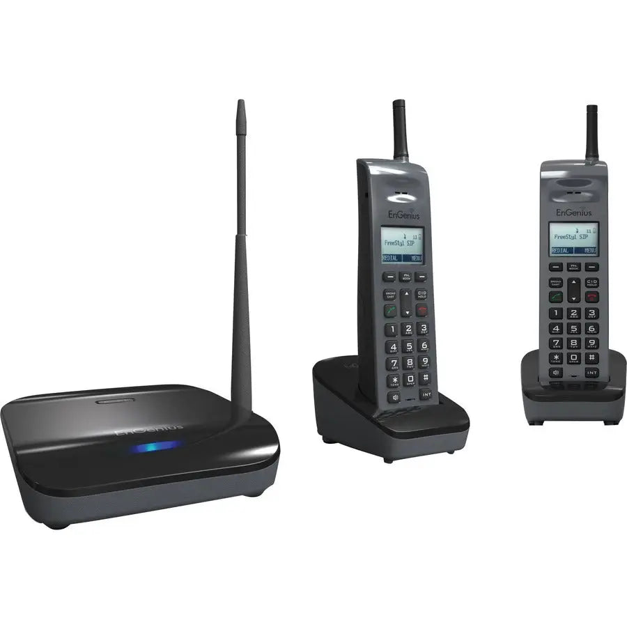 EnGenius Technologies FREESTYL SIP2 IP Phone with Two Handsets and Digital Radio