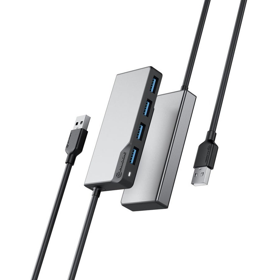 Alogic USB-A Fusion SWIFT 4-in-1 Hub - Space Gray, Portable USB 3.0 Expansion with EMI Shielding