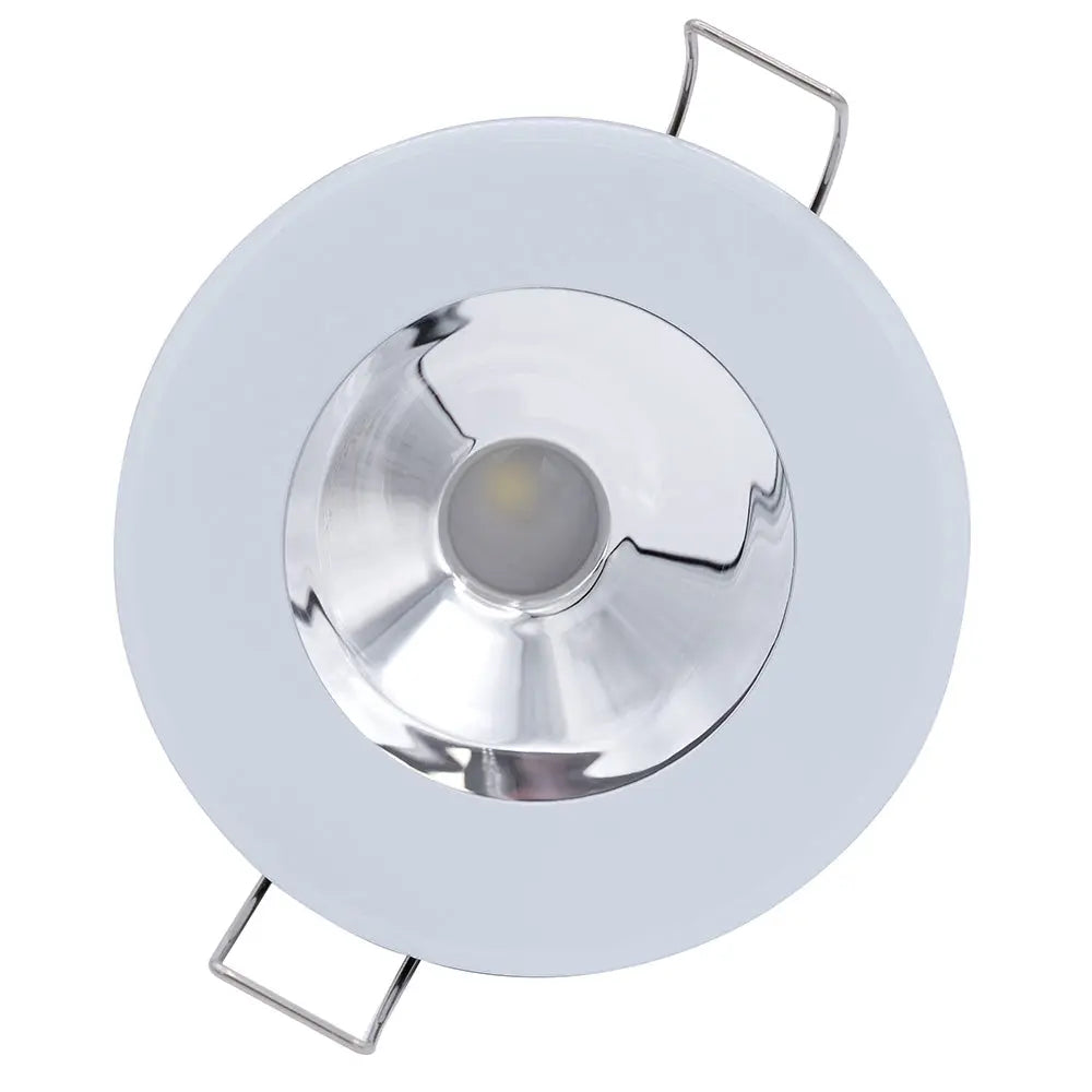 Lumitec Illusion Spectrum RGBW Flush Mount LED Down Light with Cool White & Chrome Reflector