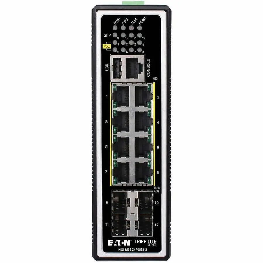 Eaton Tripp Lite Series NGI-M08C4POE8-2 8-Port Managed Gigabit Ethernet Switch with PoE+ and Industrial-Grade Durability