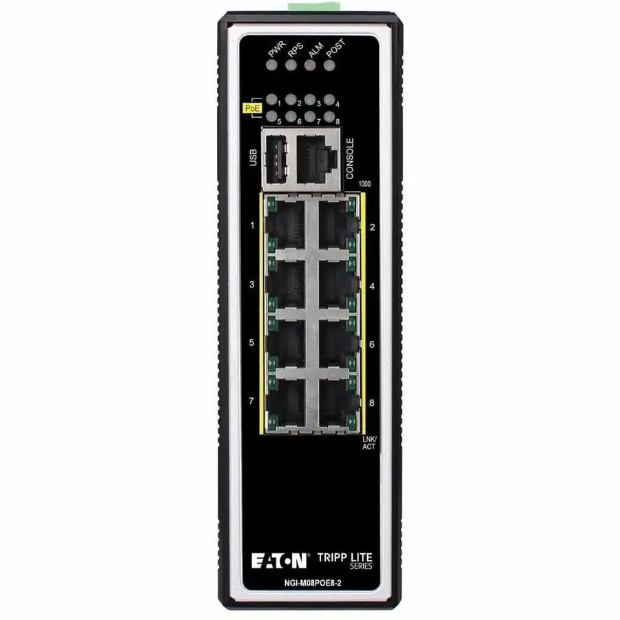 Eaton Tripp Lite Series NGI-M08POE8-L2 8-Port Managed Gigabit Ethernet Switch with PoE+ - Industrial DIN Rail Mountable Network Switch