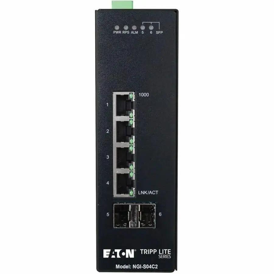 Eaton Tripp Lite Series NGI-S04C2 4-Port Industrial Gigabit Ethernet Switch with SFP Slots and DIN Rail Mount by Eaton Corporation