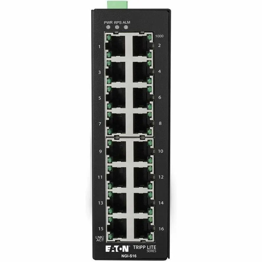 Eaton Corporation Tripp Lite NGI-S16 16-Port Industrial Gigabit Ethernet Switch - DIN Rail Mount, 10/100/1000 Mbps