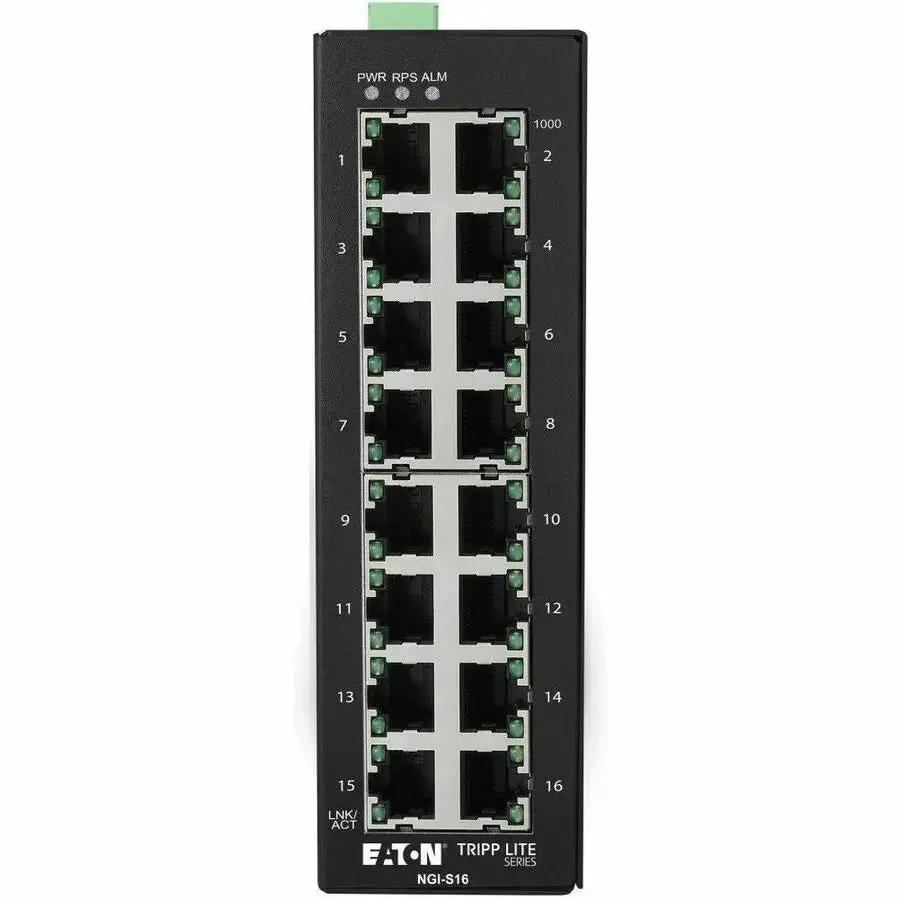 Eaton Corporation Tripp Lite NGI-S16 16-Port Industrial Gigabit Ethernet Switch - DIN Rail Mount, 10/100/1000 Mbps by Eaton Corporation