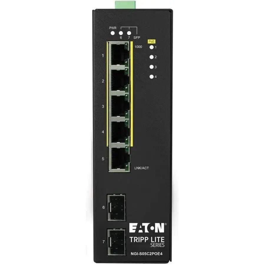 Eaton Tripp Lite Series NGI-S05C2POE4 5-Port Gigabit Ethernet Switch with PoE+ and SFP Slots by Eaton
