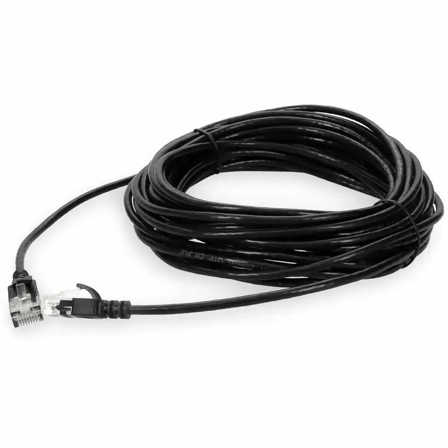 AddOn 30ft Black CAT 6 Slim PVC Ethernet Cable Non-Booted RJ-45 M/M for Office Networks by AddOn